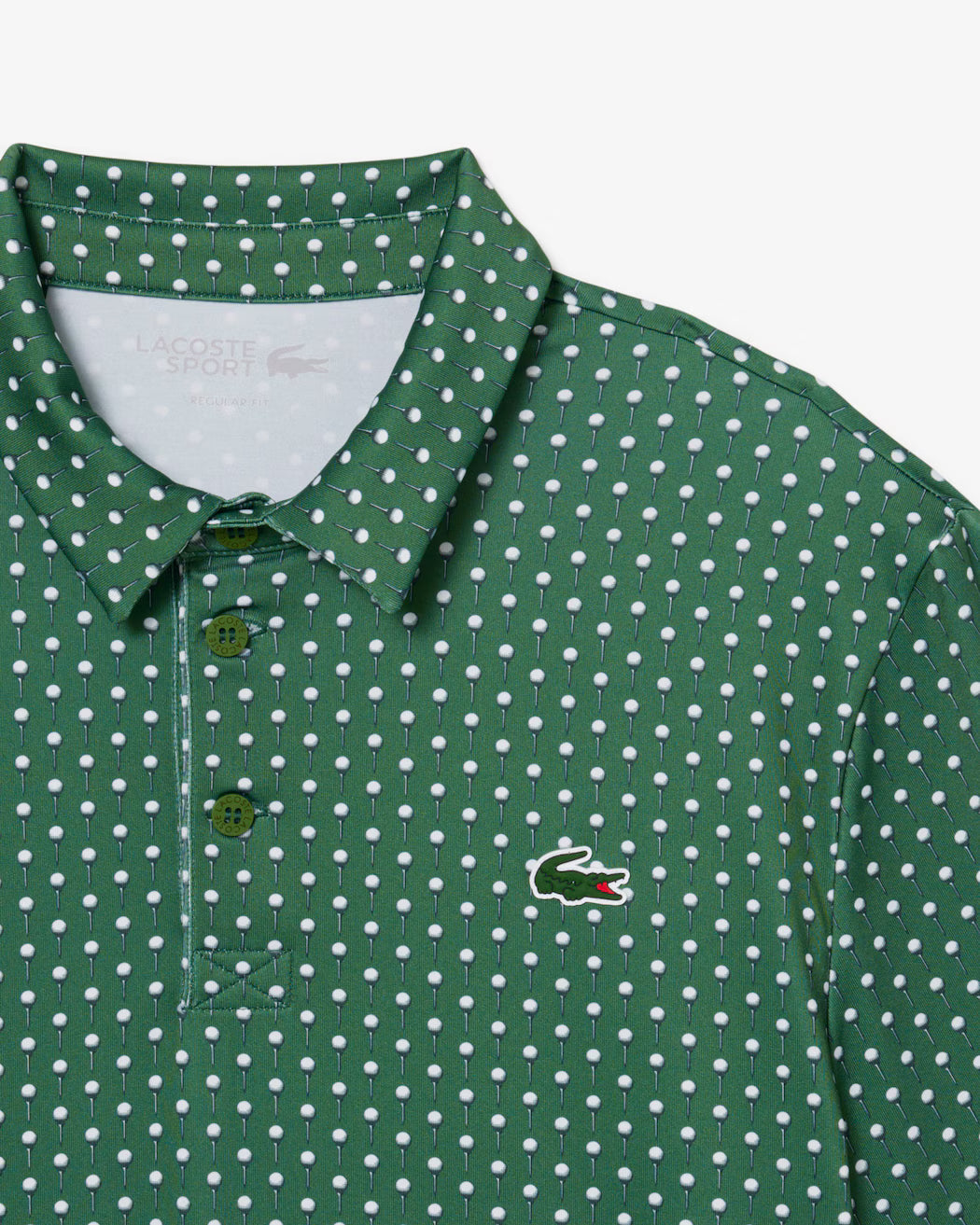 Polo Lacoste Performance Print Blanco / Verde