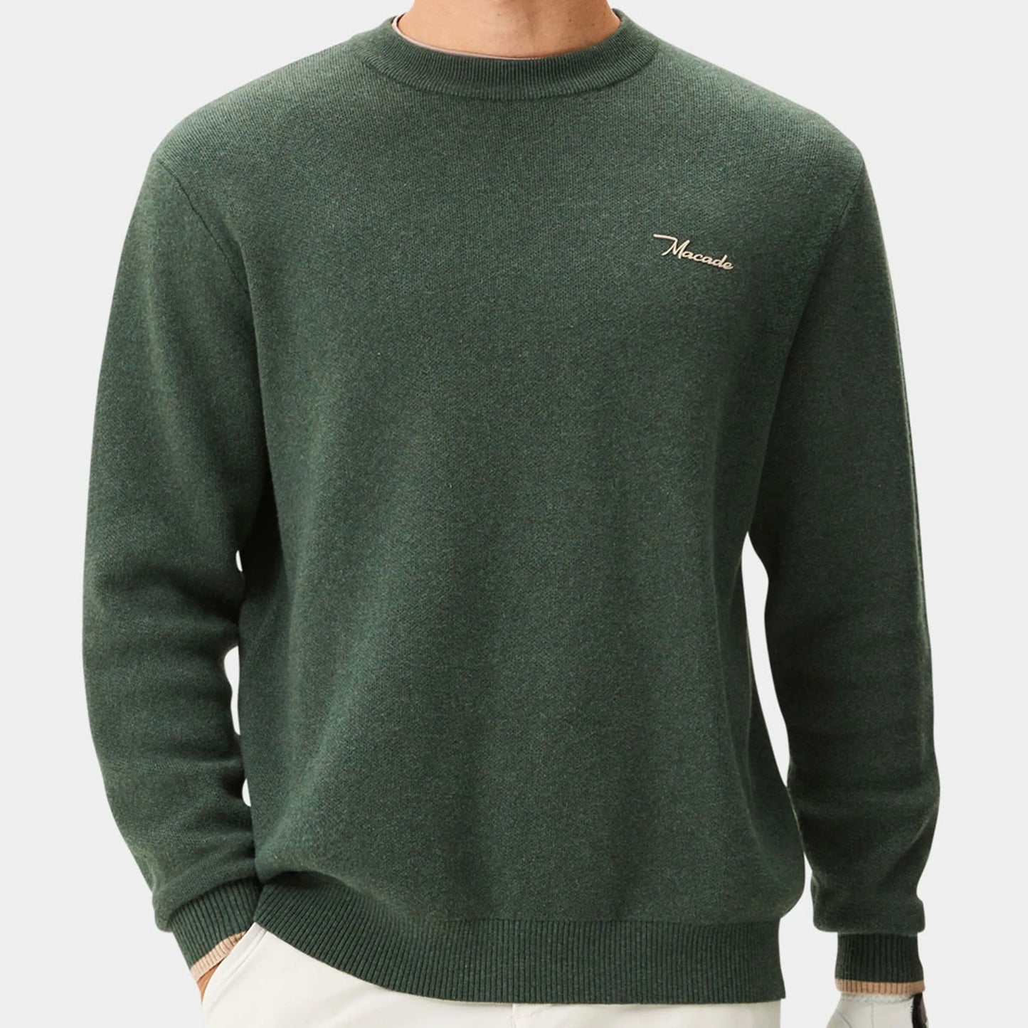 Jersey Macade Cashmere Blend Knit Crewneck