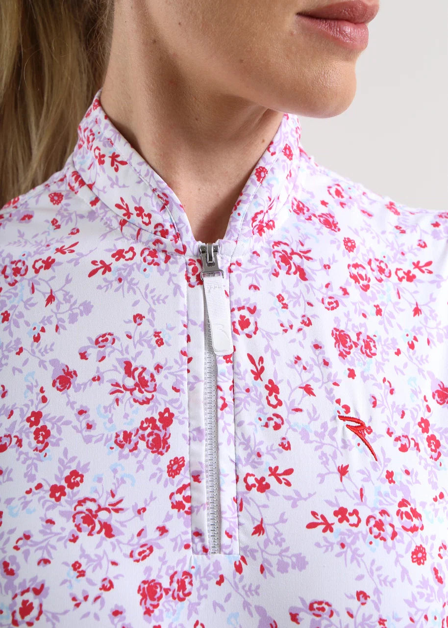 Polo de Mujer Chervo Antigua Rojo / Celeste