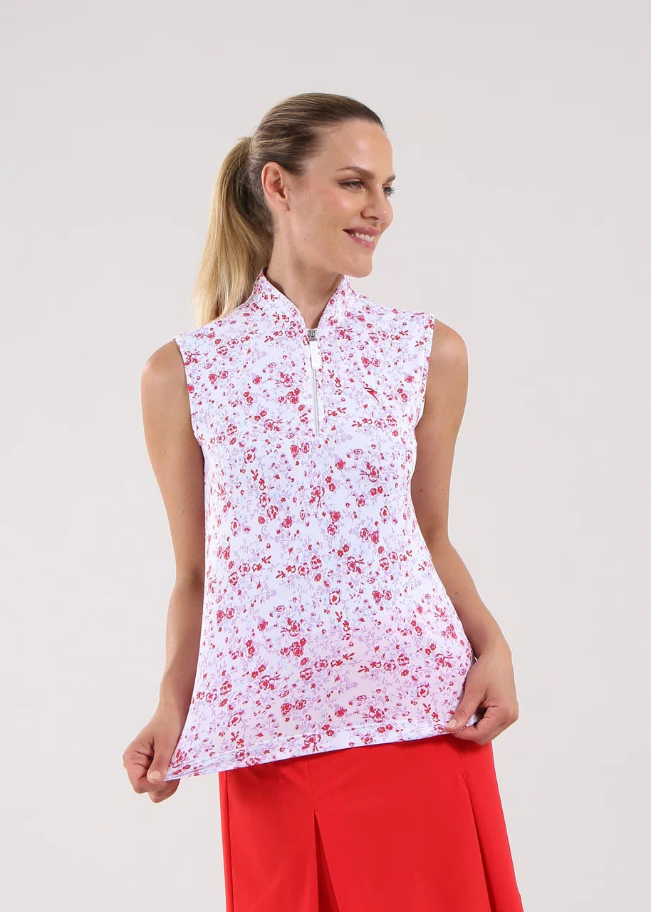Polo de Mujer Chervo Antigua Rojo / Celeste