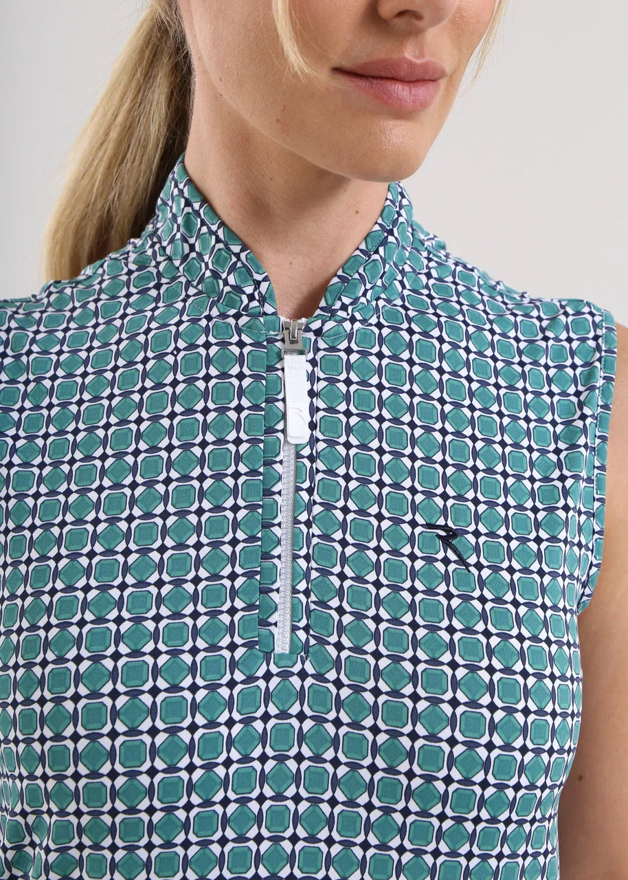 Polo de Mujer Chervo Antigua Verde Oscuro / Blanco