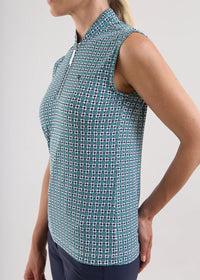 Polo de Mujer Chervo Antigua Verde Oscuro / Blanco