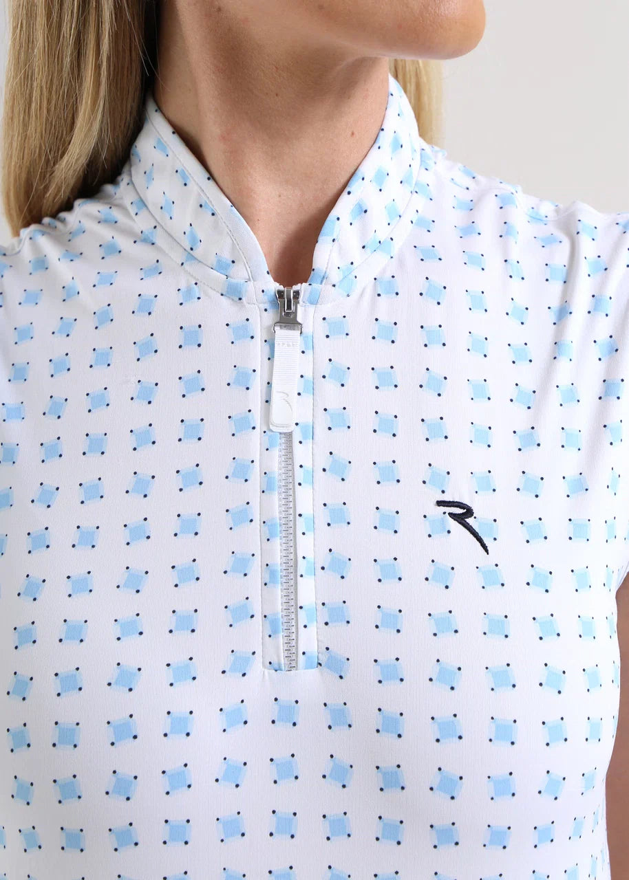 Polo de Mujer Chervo Antigua Blanco / Celeste