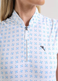 Polo de Mujer Chervo Antigua Blanco / Celeste