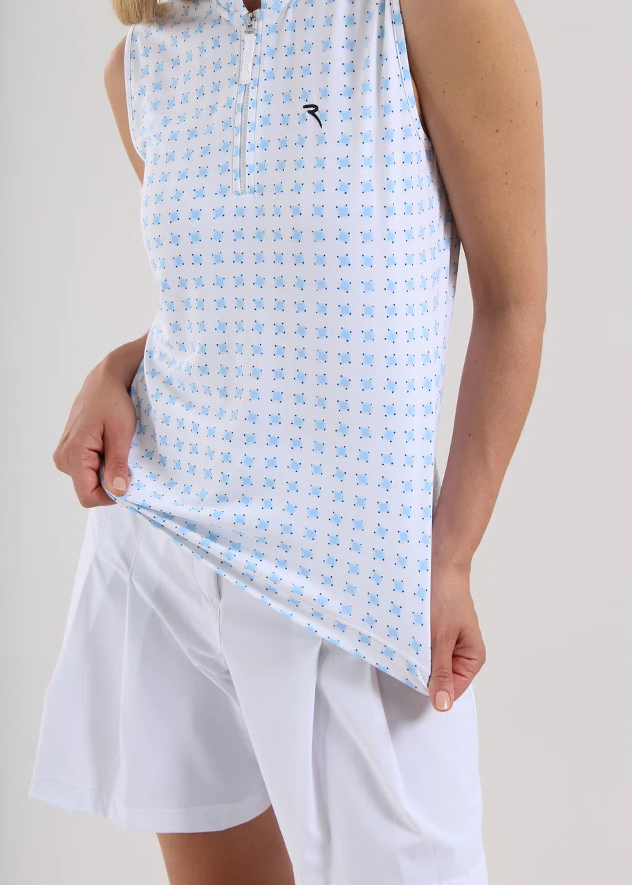 Polo de Mujer Chervo Antigua Blanco / Celeste