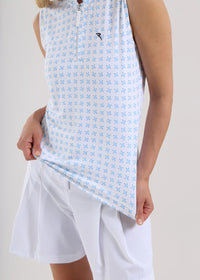 Polo de Mujer Chervo Antigua Blanco / Celeste