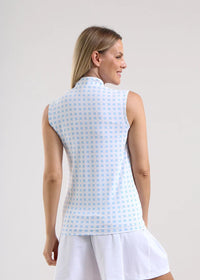 Polo de Mujer Chervo Antigua Blanco / Celeste