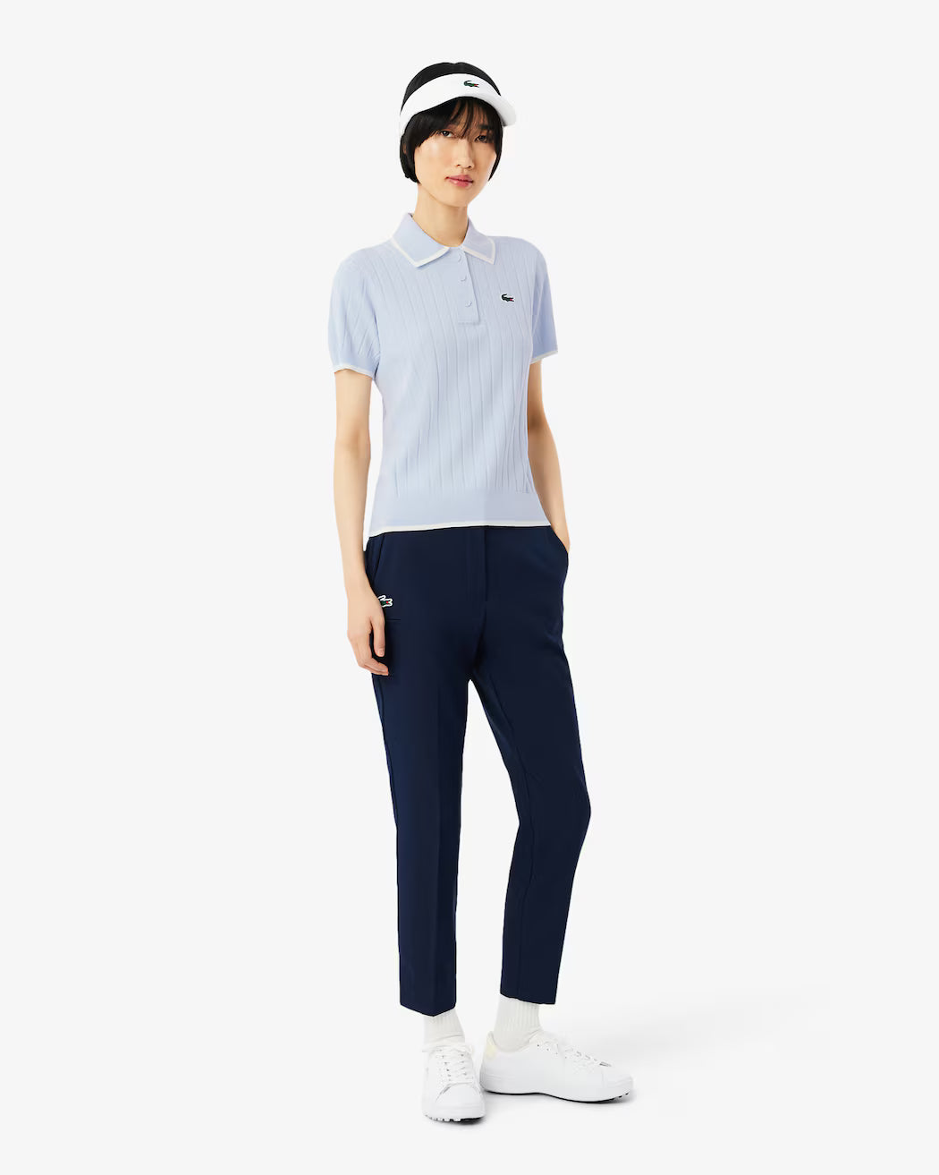 POLO DE MUJER LACOSTE LAYER CELESTE