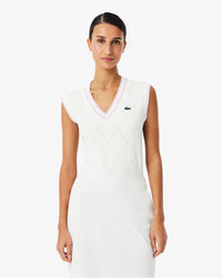 Chaleco de Mujer Lacoste Neck Blanco / Malba