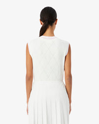 Chaleco de Mujer Lacoste Neck Blanco / Malba