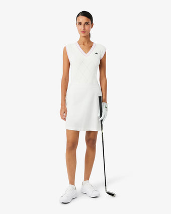 compare product Chaleco de Mujer Lacoste Neck Blanco / Malba