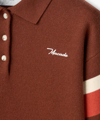 JERSEY MACADE LITE KNIT POLO SWEATER