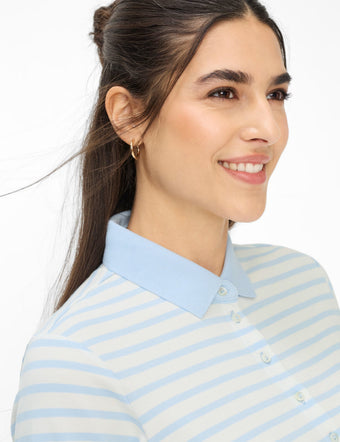 compare product Polo de Mujer Brax Cleo S Celeste / Blanco